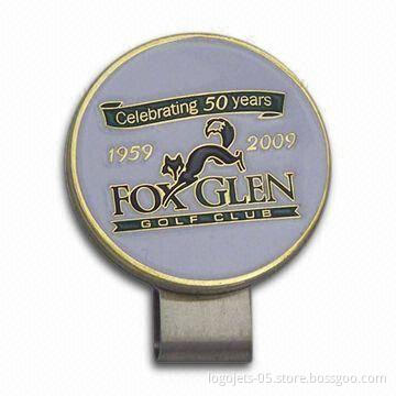 Golf Accessory, Made of Iron or Copper Stamped with Soft Enamel Colors Filled